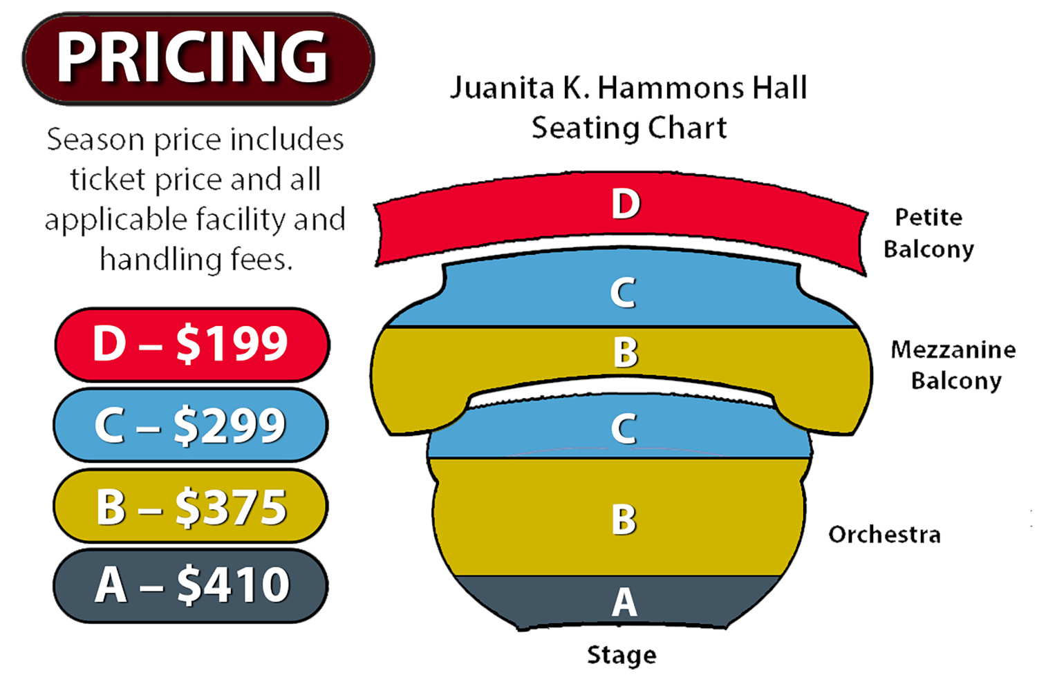 Seating Chart with Pricing for Subscribers